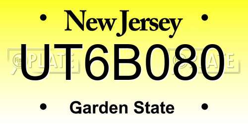 UT6B080 New Jersey License Plate
