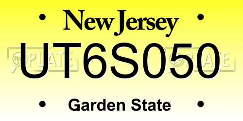 UT6S050 New Jersey License Plate