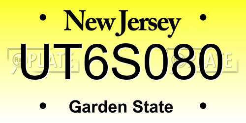 UT6S080 New Jersey License Plate