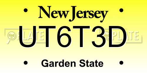 UT6T3D New Jersey License Plate