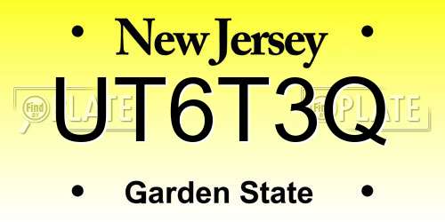 UT6T3Q New Jersey License Plate