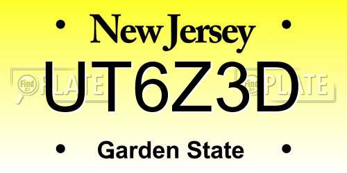 UT6Z3D New Jersey License Plate