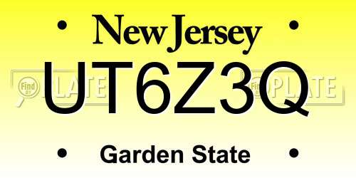 UT6Z3Q New Jersey License Plate