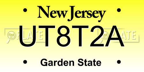 UT8T2A New Jersey License Plate