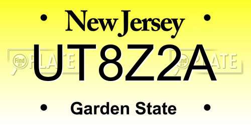 UT8Z2A New Jersey License Plate