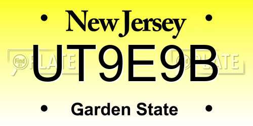 UT9E9B New Jersey License Plate