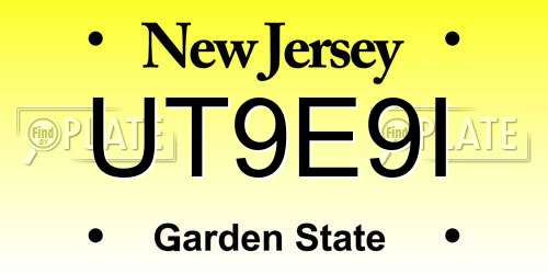 UT9E9I New Jersey License Plate