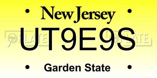 UT9E9S New Jersey License Plate