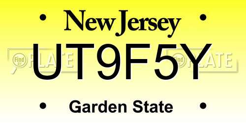 UT9F5Y New Jersey License Plate