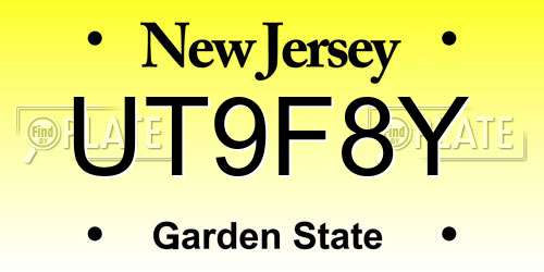 UT9F8Y New Jersey License Plate
