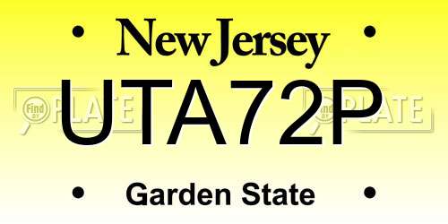 UTA72P New Jersey License Plate