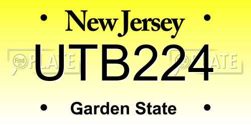 UTB224 New Jersey License Plate