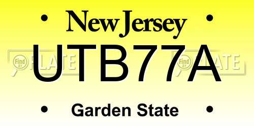 UTB77A New Jersey License Plate