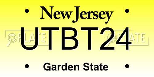 UTBT24 New Jersey License Plate