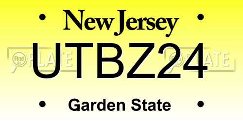 UTBZ24 New Jersey License Plate