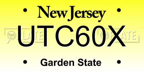 UTC60X New Jersey License Plate