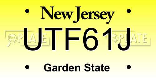 UTF61J New Jersey License Plate