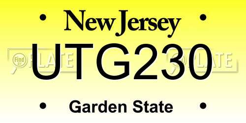 UTG230 New Jersey License Plate