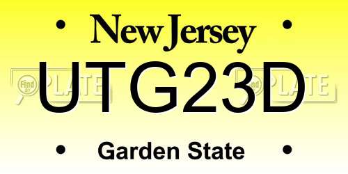 UTG23D New Jersey License Plate