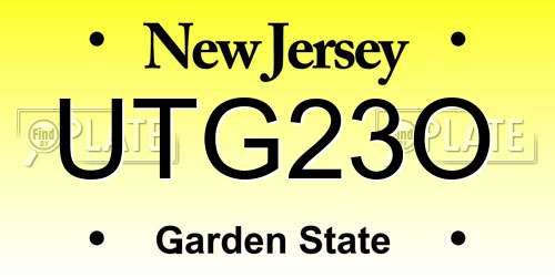 UTG23O New Jersey License Plate