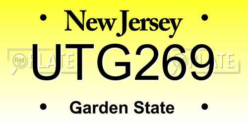 UTG269 New Jersey License Plate