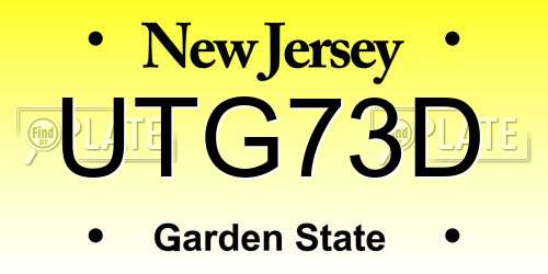 UTG73D New Jersey License Plate