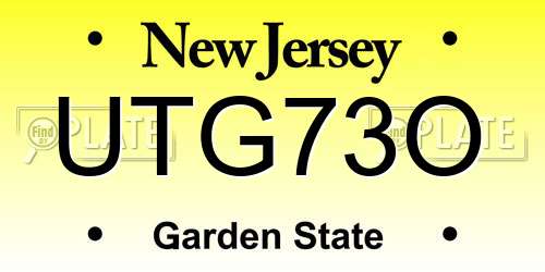 UTG73O New Jersey License Plate
