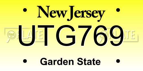 UTG769 New Jersey License Plate