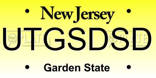 UTGSDSD New Jersey License Plate