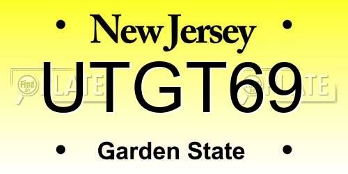 UTGT69 New Jersey License Plate