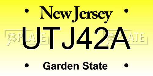 UTJ42A New Jersey License Plate