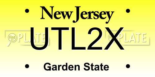 UTL2X New Jersey License Plate