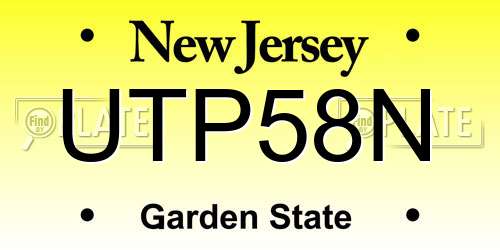 UTP58N New Jersey License Plate