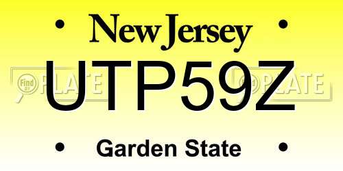 UTP59Z New Jersey License Plate