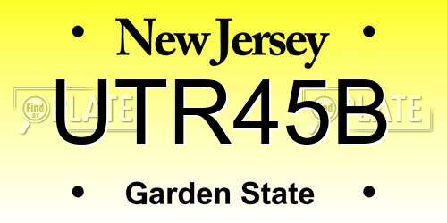 UTR45B New Jersey License Plate