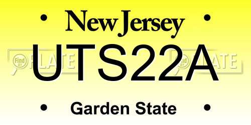 UTS22A New Jersey License Plate