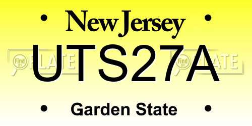 UTS27A New Jersey License Plate