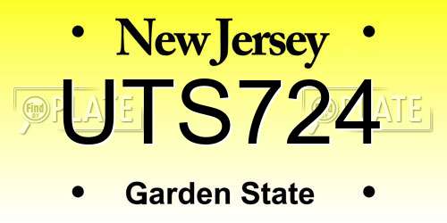 UTS724 New Jersey License Plate