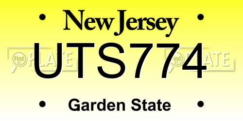 UTS774 New Jersey License Plate