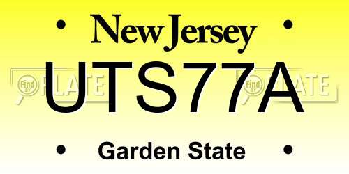 UTS77A New Jersey License Plate