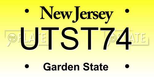 UTST74 New Jersey License Plate