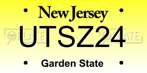 UTSZ24 New Jersey License Plate