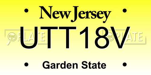 UTT18V New Jersey License Plate