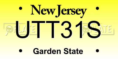 UTT31S New Jersey License Plate