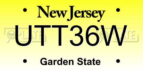 UTT36W New Jersey License Plate