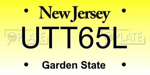 UTT65L New Jersey License Plate