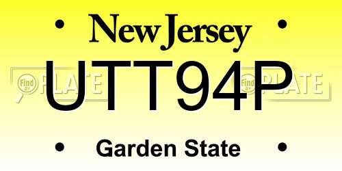 UTT94P New Jersey License Plate