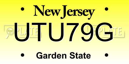 UTU79G New Jersey License Plate