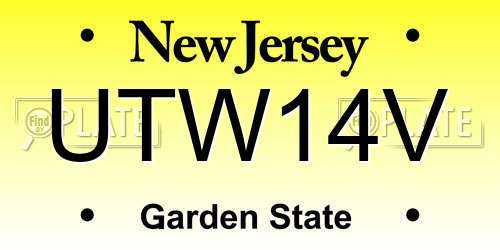 UTW14V New Jersey License Plate