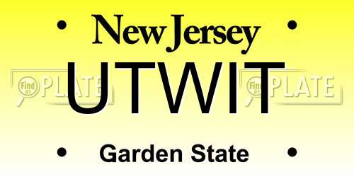 UTWIT New Jersey License Plate
